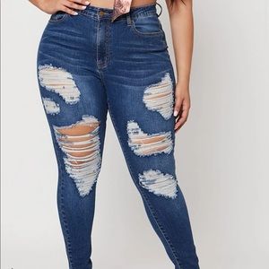 SHEIN distressed jeans